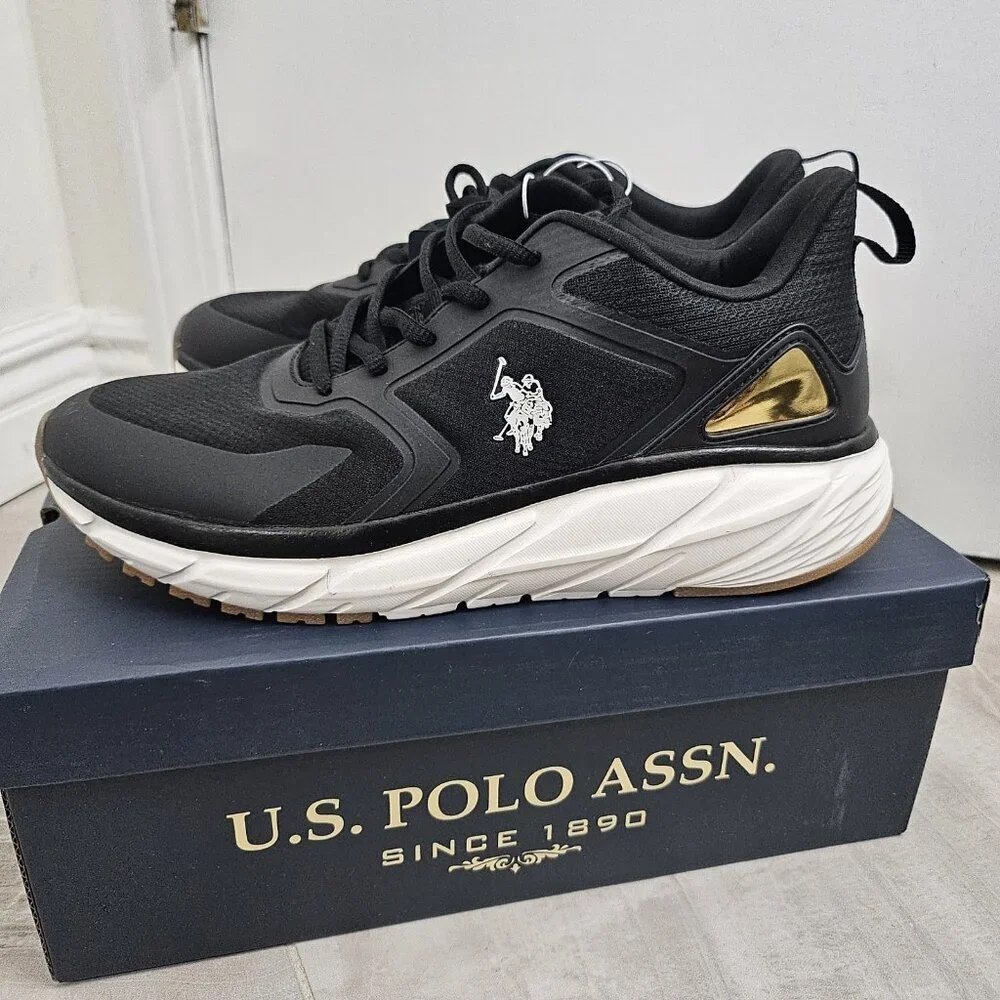 New U.S. Polo Assn. Tread Women's Gum Rener Golden Black Athletic Shoes Size 10 - Picture 3 of 9